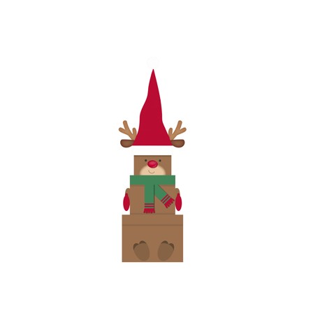 3PC PLUSH BOX REINDEER    .REF.X28260-BX