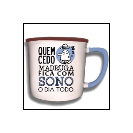 Caneca Vintage "Quem Cedo Madruga" REF. VM020