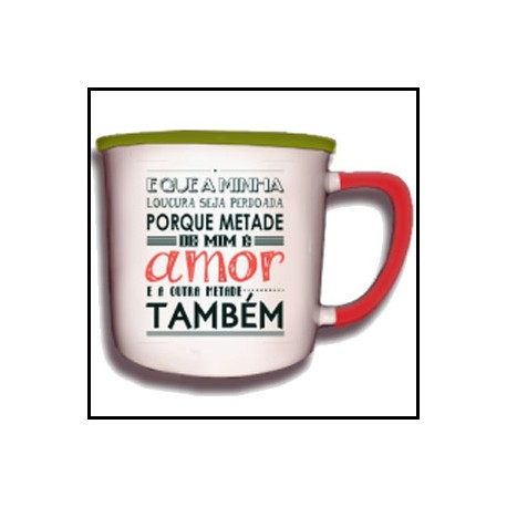 Caneca Vintage "Metade de Mim É..." REF. VM009